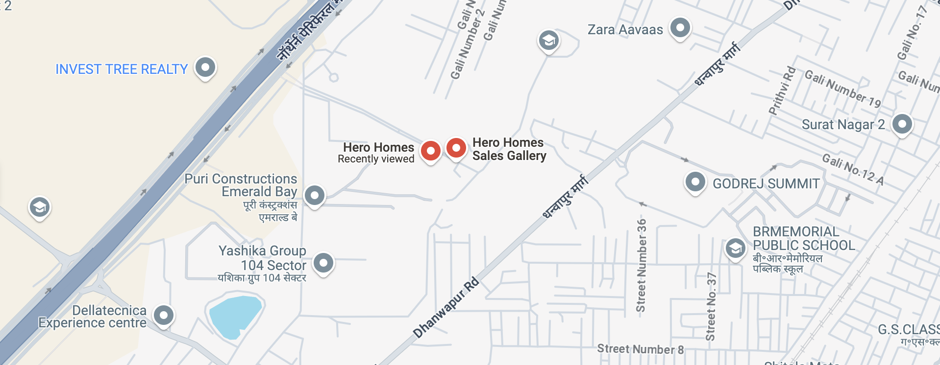 Hero Homes T8 Location Map